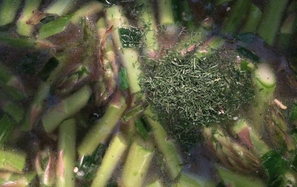 asparagus soup in progress